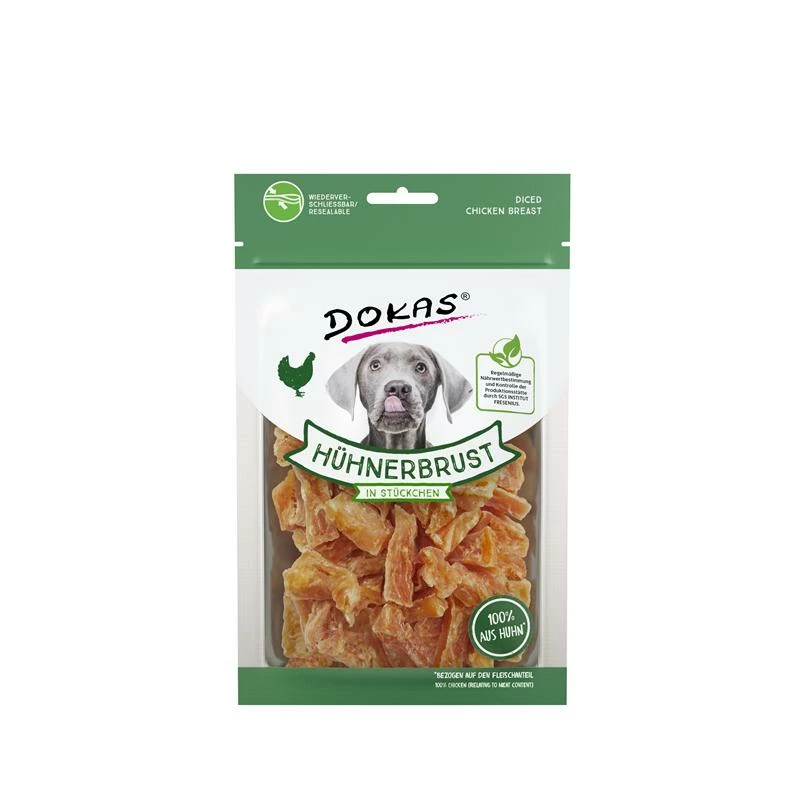 Dokas Hundesnack Hühnerbrust In Stückchen | 10x70g Hundesnack 3 Dokas Hundesnack Hühnerbrust In Stückchen | 10x70g Hundesnack