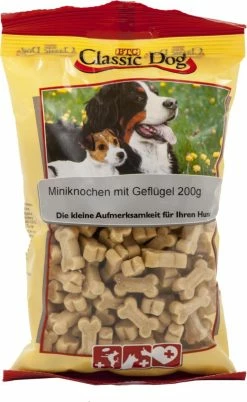 Classic Dog Miniknochen Geflügel | 12x200g Hundesnack