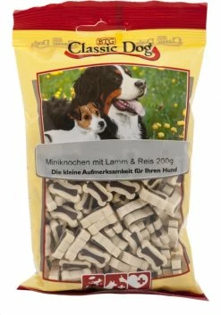 CLASSIC DOG Classic Miniknochen Lamm & Reis | 12x 200g Hundesnack