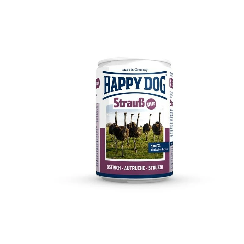 Happy Dog Strauß Pur Dose | 6x 400g Nassfutter 3 Happy Dog Strauß Pur Dose | 6x 400g Nassfutter