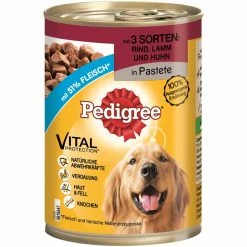 Pedigree Adult 3 Sorten: Rind & Lamm & Huhn | 12x 400g Hundefutter