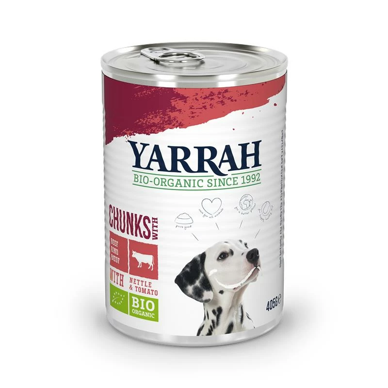 Yarrah Bio Dog Nassfutter Bröckchen Huhn & Rind | 12x405g 3 Yarrah Bio Dog Nassfutter Bröckchen Huhn & Rind | 12x405g
