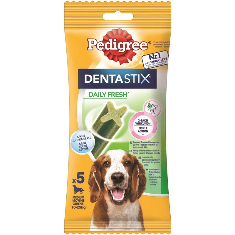 Pedigree Denta Stix Daily Fresh Mittelgroße Hunde | 14x 5 St. 3 Pedigree Denta Stix Daily Fresh Mittelgroße Hunde | 14x 5 St.