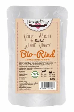 Herzenshund Bio Rindfleisch | 15x130g Hundenassfutter