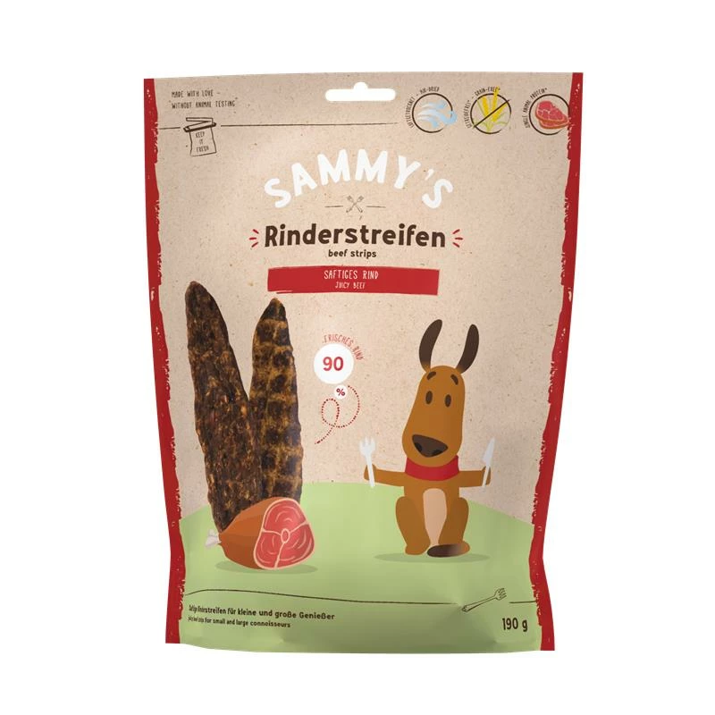 Bosch Sammys Rinderstreifen | 6x 190g Hundesnack 3 Bosch Sammys Rinderstreifen | 6x 190g Hundesnack