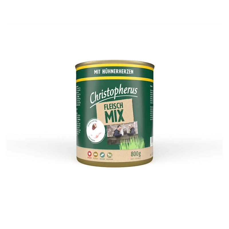 Allco Christopherus Fleischmix Mit Hühnerherzen | 6x 800g 3 Allco Christopherus Fleischmix Mit Hühnerherzen | 6x 800g
