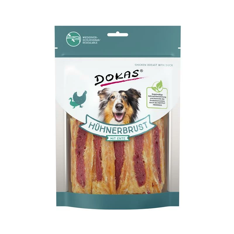 Dokas Hunde Snack Hühnerbrustf. M. Ente | 8x 220 G Hundesnack 3 Dokas Hunde Snack Hühnerbrustf. M. Ente | 8x 220 G Hundesnack