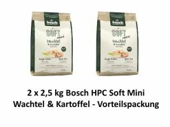 [Paket] Bosch Soft Mini Wachtel & Kart. | 2 X 2,5kg Hundefutter Vorteilspack