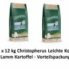 AL-KO-TE [Paket] Christopherus Leichte Kost Lamm&Kart. | 2x 12kg Hundefutter Vorteilspack