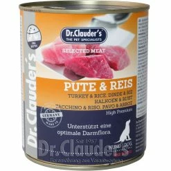 Dr. Clauders Selected Meat Pute & Reis | 6x 800g Hundefutter Nass