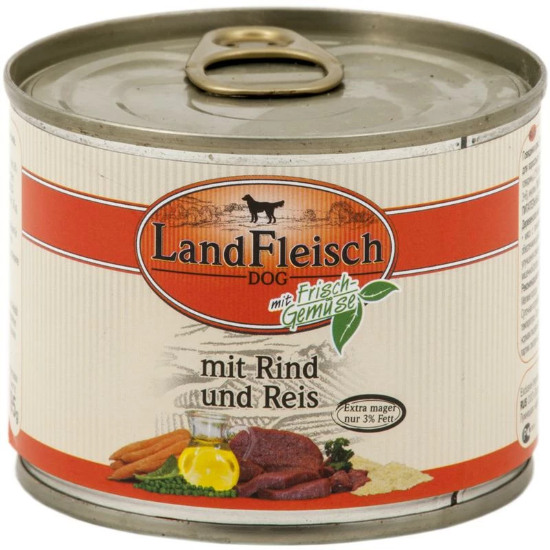 Landfleisch Pur Rind & Reis | 12x 195g Hundefutter 3 Landfleisch Pur Rind & Reis | 12x 195g Hundefutter