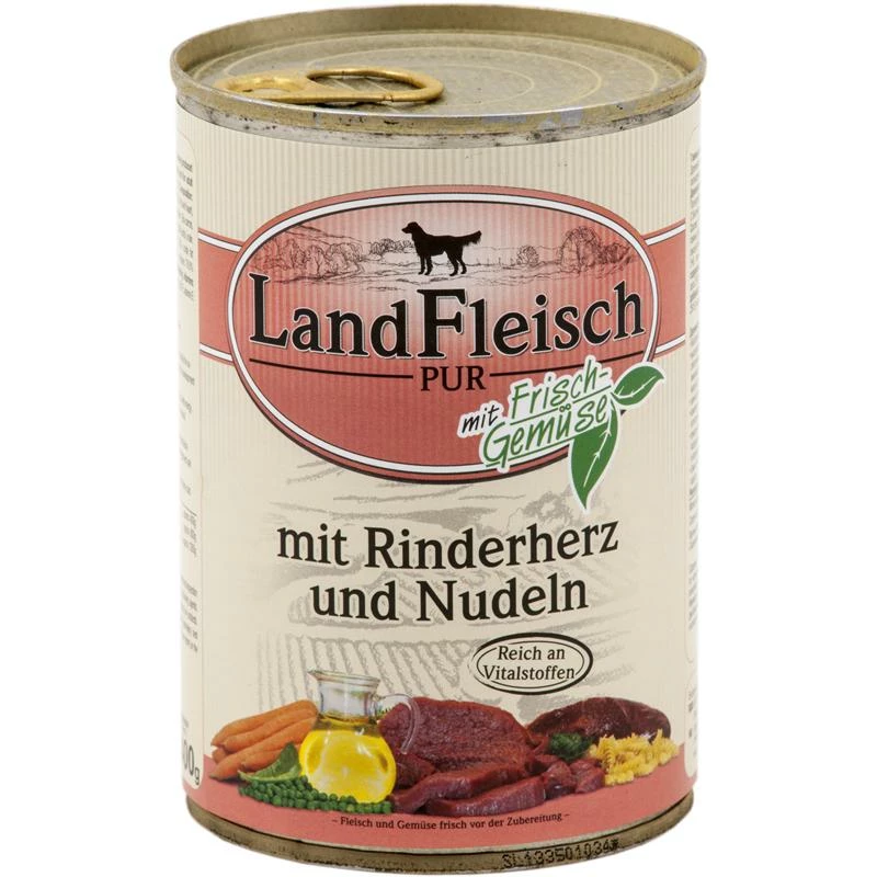 Landfleisch Pur Rinderherzen | 12x 400g Hundenassfutter 3 Landfleisch Pur Rinderherzen | 12x 400g Hundenassfutter