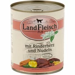 Landfleisch Pur Rinderherzen & Nudeln | 6x800g Nassfutter