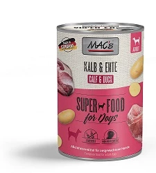 MACs Dog Kalb & Ente | 6x 400g Hundefutter Nass Getreidefrei