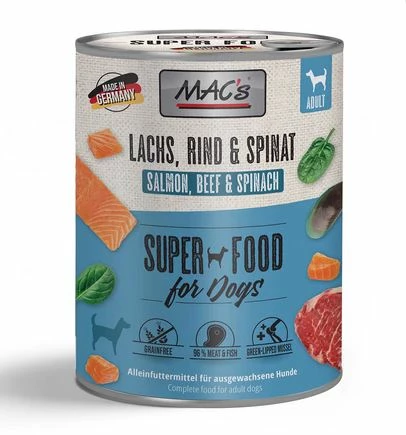 MACs Dog Lachs Mit Pasta & Spinat | 6x 400g Hundefutter Nass 3 MACs Dog Lachs Mit Pasta & Spinat | 6x 400g Hundefutter Nass