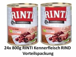 [Paket] Rinti Pur Kennerfleisch Rind | 24x 800g Hundefutter Nass